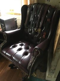 Tufted wing chair