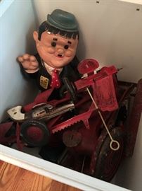 Oliver Hardy and toys