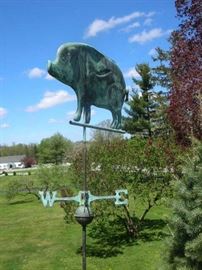 Pig weather vane has been removed by family.  Sorry for any inconvenience.
