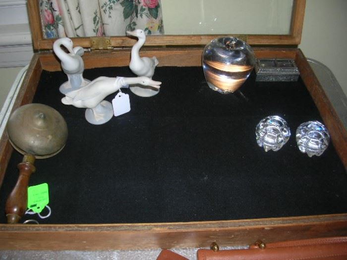 Lladro and Stuben items,  Coachman's bell