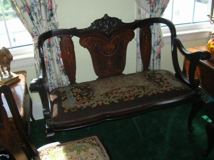 Settee with mother of pearl insets