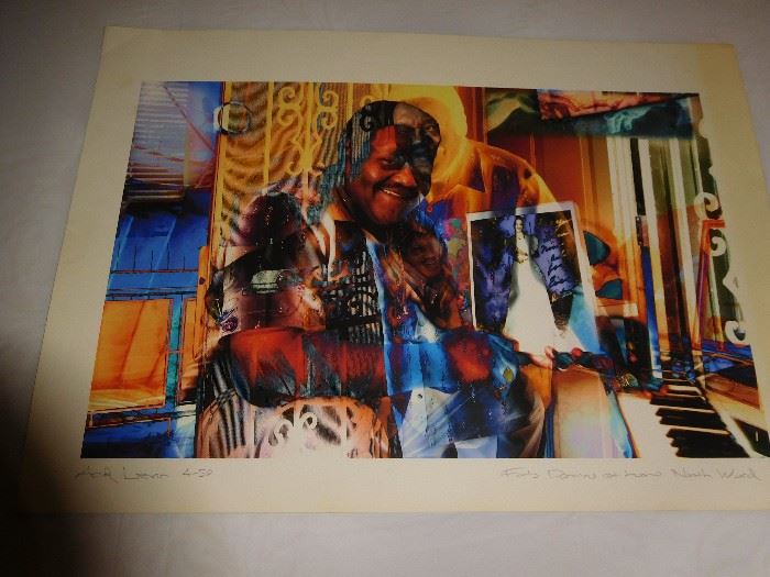 Fats Domino artist signed print