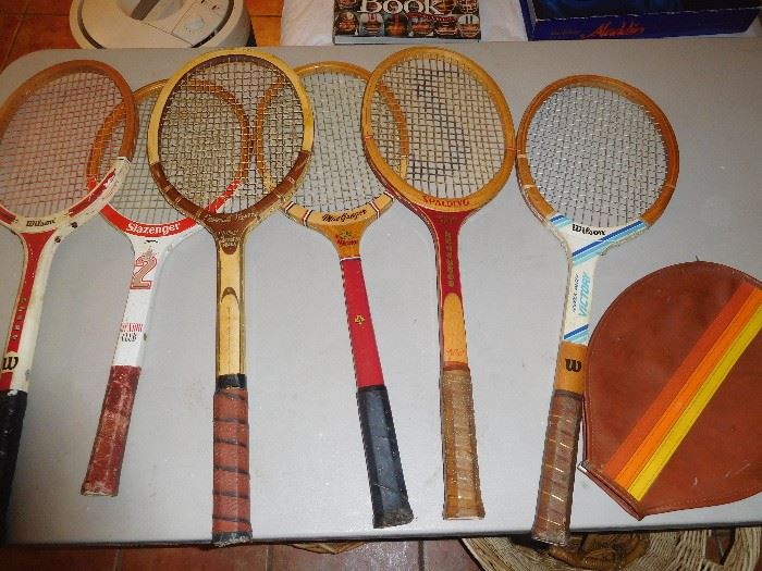 Vintage wooden tennis racquets