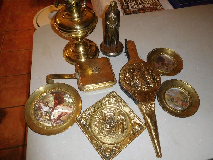 A variety of vintage brass