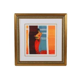 Emile Bellet "Ondulation Rouge" Signed and Numbered Lithograph