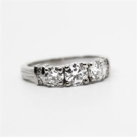 14K White Gold Brilliant Cut Diamond Engagement Ring