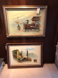 Mid Century water scenes - priced to sell!