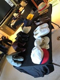 vintage hats, shoes, slippers