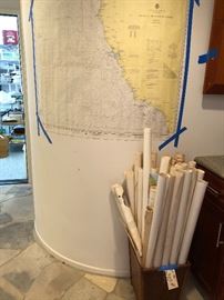 Old Nautical Navigational maps for the areas around San Diego, LA, Catalina, Mexico