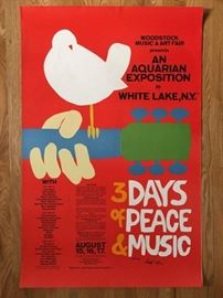 VINTAGE 1960's and 1970's POSTERS - MANY NEW - STILL SEALED !  WOODSTOCK ORIGINAL SIGNED BY ARTIST !  LAST ONE !