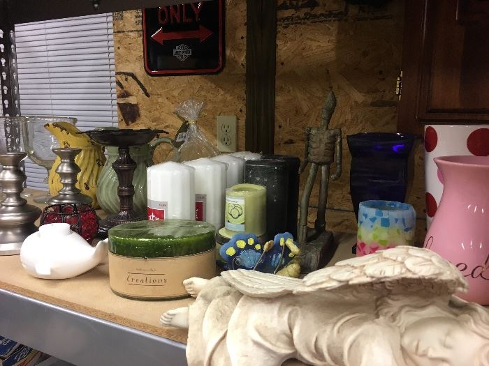Candles, vases, candle holders
