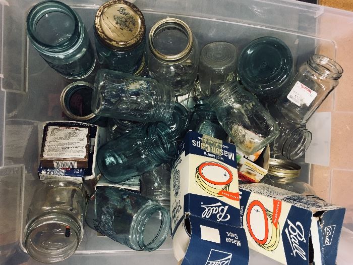 2 totes full of canning supplies