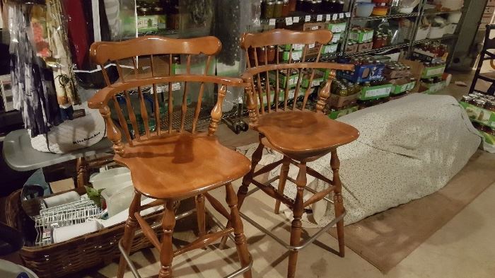 Ethan Allen oak bar stools