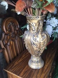 Hollywood Regency side tables with matching dresser, vase