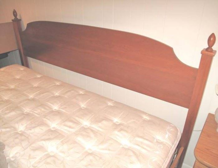 Cherry king bed includes headboard, footboard and very nice king mattress set.