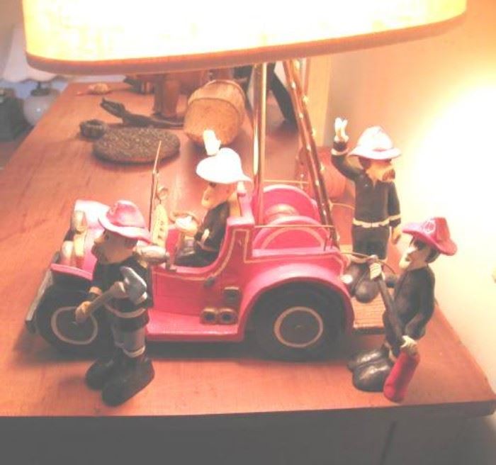 Fireman theme lamp.