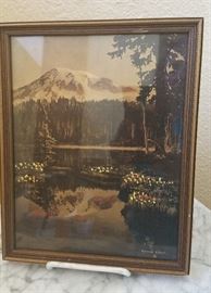 Norman Edson gold tone, Mt. Rainier - about 8x10 - nice!