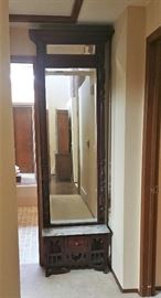 VERY TALL - pier mirror with marble bench seat