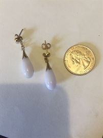 lavender jade & 14K drop earrings