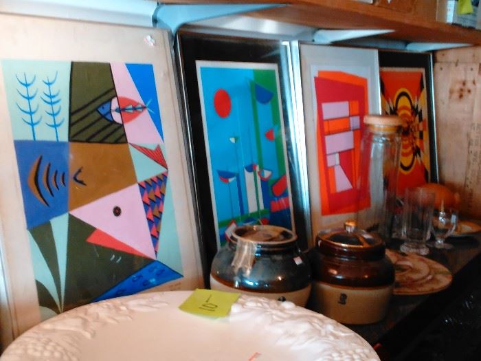 frames, memorabilia, paper goods, dishes, lamps baskets & misc art