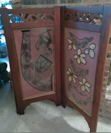 Antique Scree Room Divider - wood frame with antique bead work from the 1800's