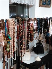 beaded necklaces, evening bags