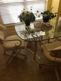 Glass top kitchen table and 4 chairs