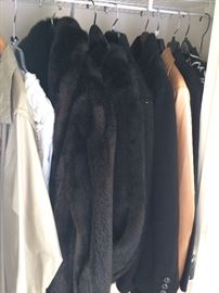 Faux furs and leather coats