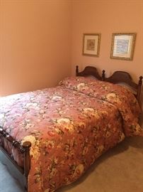 Double bed shown earlier -got all the linens put away! Nice bedspread, too!