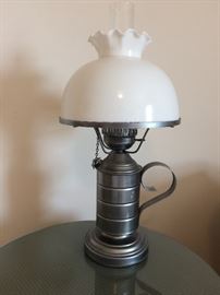 Pewter "can" lamp