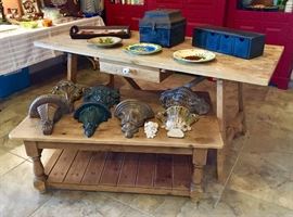 Pine Table/Desk - Pine Coffee Table - Sconces....