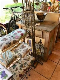 Pine Piece - Small Stools - Misc Wrought Iron