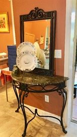 Demi Lune Table and Mirror