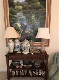 Circa 1860’s antique table.
Beautiful landscape painting