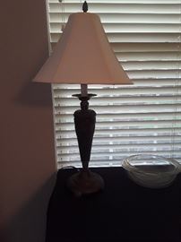 Antique Style Lamp w/silk shade