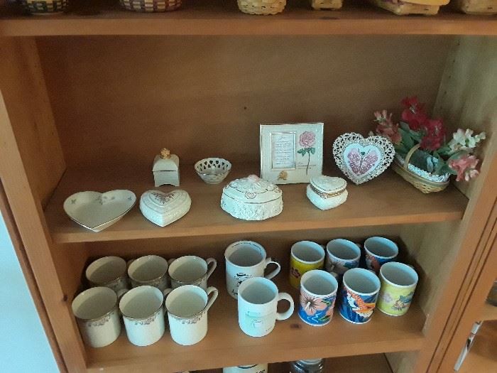 Misc. China & cups & Ceramic Hearts 
