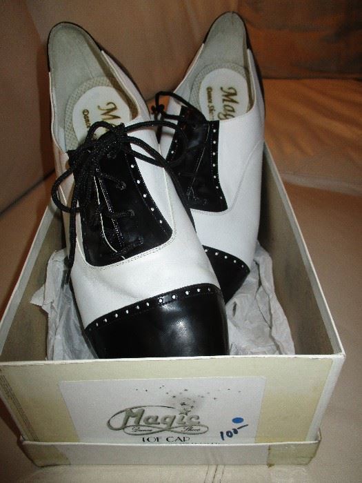 Men's Ballroom Spectator shoes.  Never worn.  Original price:  $110.  Discounts apply both days.