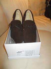 Men's suede bedroom shoes.  Original price:  $65.  Discounts apply both days.