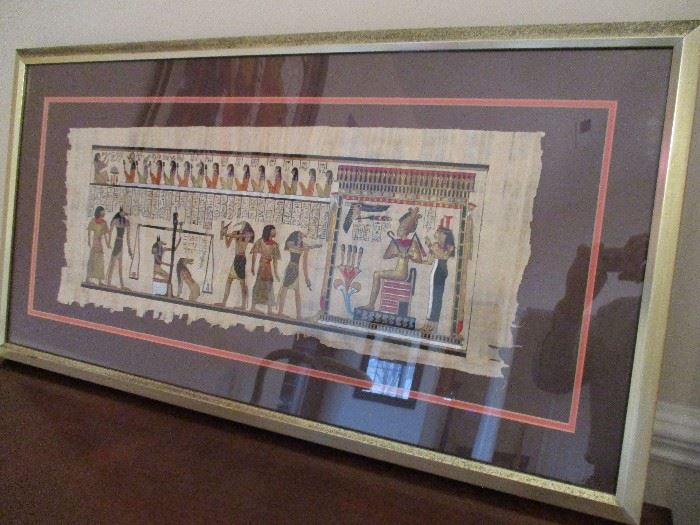 Eqyptian art on papyrus.  Original price:  $250.  Discount pricing applies both days.