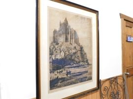 Antique Castle etching