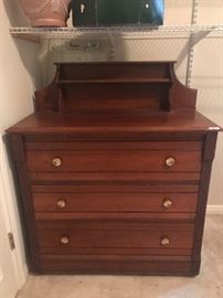 Antique Cherry Dresser, solid wood/planked wood back, 3 draw, $175
