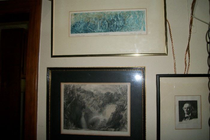 Vintage pencil signed prints