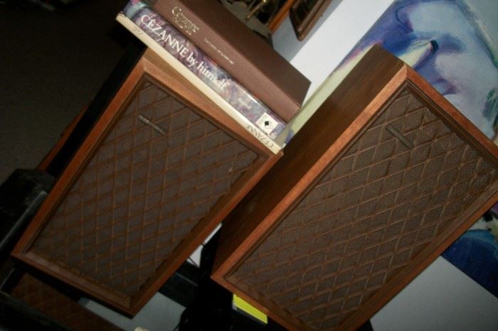 Realistic speakers, 100s of Books, many large Art Books