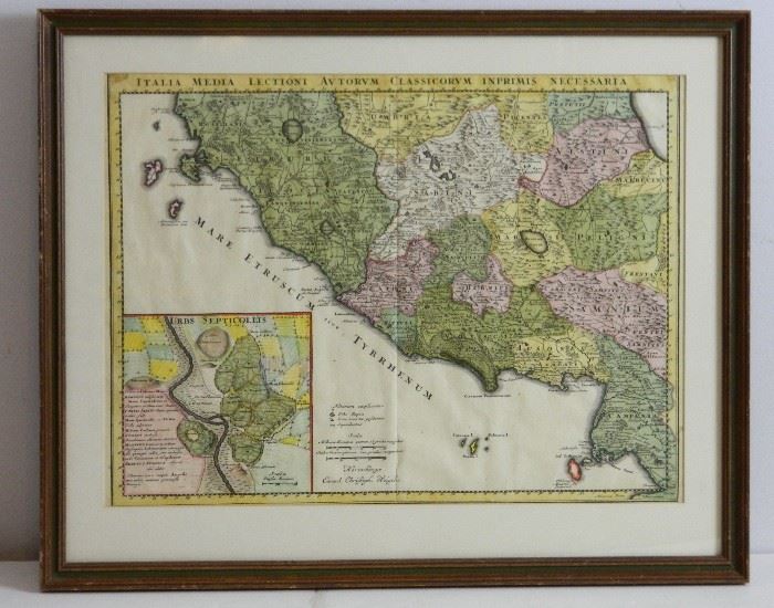 Original 1720 Map of Italy C Weigel