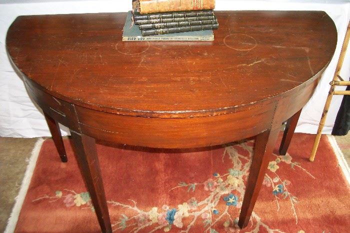 Circa 1790-1810 Demilune Table