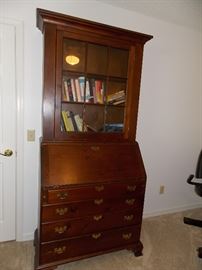 Antique Secretary Desk Hutch w/ glass bookcase