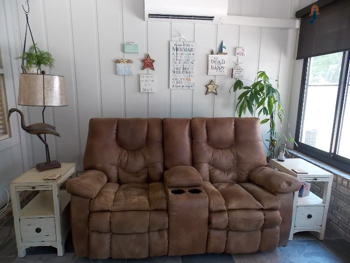 New Powered love seat recliner and beach decor