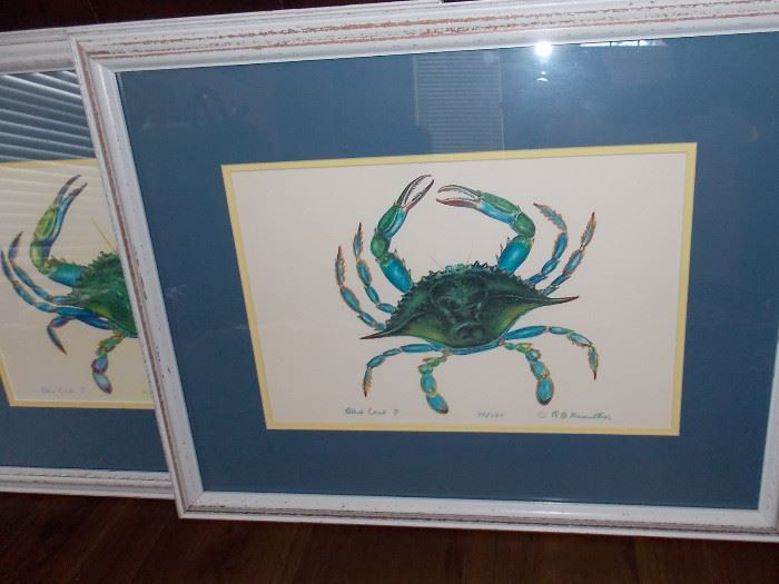 R. B Hamilton crab art signed and numbered