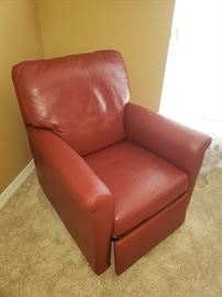 Red leather recliner 