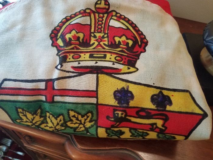 c1800s Victorian era Red Ensign parade flag of the Dominion of Canada